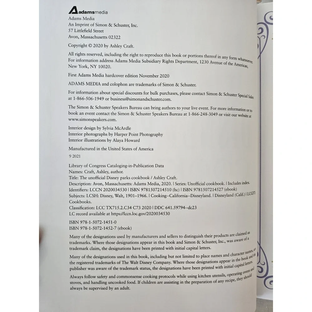 The Unofficial Disney Parks Cookbook by‎ Ashley Craft (2020, Hardcover)